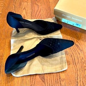 Michael Shannon Black Satin Heels